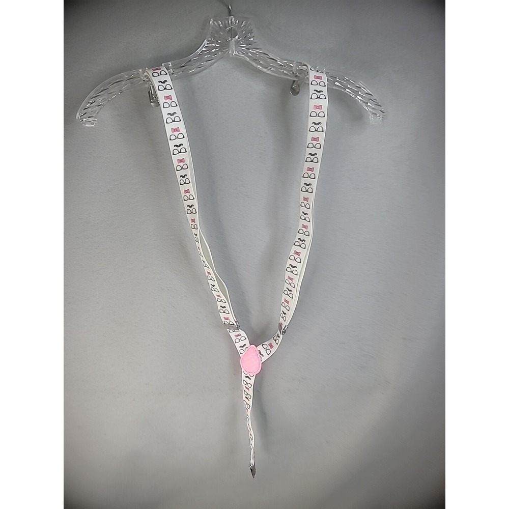 Vintage Unisex Suspenders White Pink Black Pants Holder Upper Clips Glasses